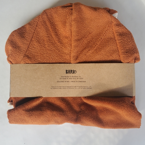 Dog Bathrobe Rudolph The Red Nosed Reindeer Soft Christmas 26"X 24" M 20-50 lbs - Picture 2 of 7